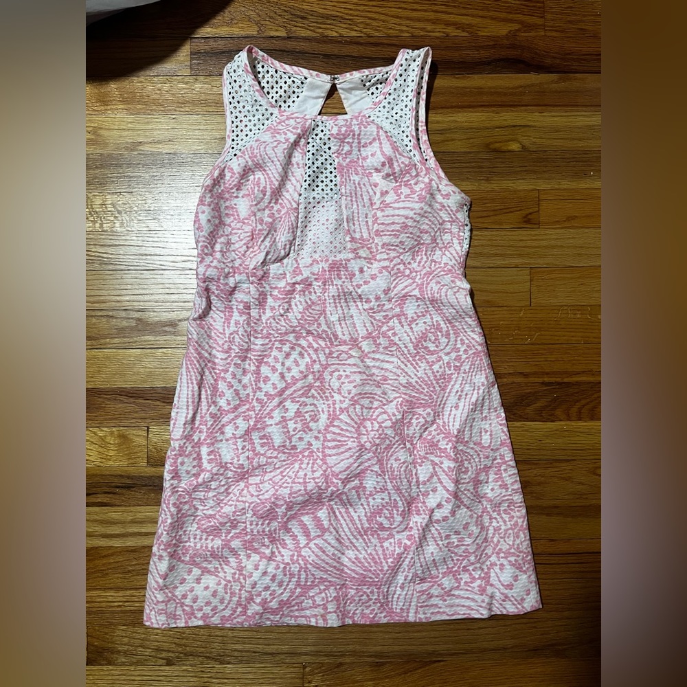 Illy Pulitzer Kaylee cut out pink seashell dress